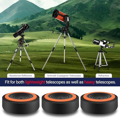Astromania Anti Vibration Pads for Telescope Mount & Camera Tripod, Vibration Suppression Pads Telescope Accessory for NexStar 8SE, Telescope Stabilizer for Astronomy As Companion for Photo Adapter