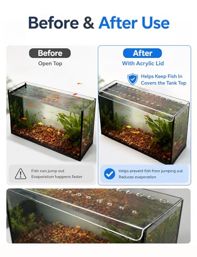 Transparent Anti-Jump Fish Tank Cover with 30mm Vent Hole, Removable Aquarium Lid for Open Top Tanks (60x50x0.4 cm) - Perfect for Fish Safety and Freshwater Environments