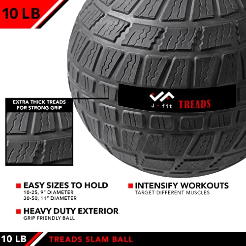 JFIT JFIT Slam Ball - color: Treads Black, size: 10 LB