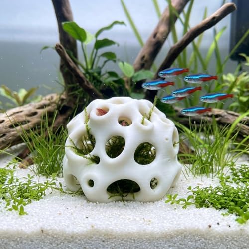 Aquarium Fish Shelter & Shrimp Cave 3D Printed Premium Breeding House for Fish Fry, Baby Shrimp Hideout, Moss & Plant Holder for Aquascaping, Non-Toxic Live Fish Tank Decoration Organizer