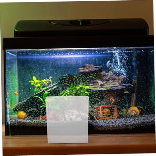 Yardwe Portable Clear Fish Viewing Box Small Acrylic Desktop Aquarium Betta Tank Breeding Container for Shrimp and Fish Observation