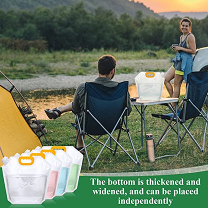 Jingmore 1.3 Gallon Collapsible Water Storage Bag Emergency Jug Container Clear Plastic Water Bladder for Outdoor Sport Camping Hiking No Leak, Freezable, Odorless, Flat Folding