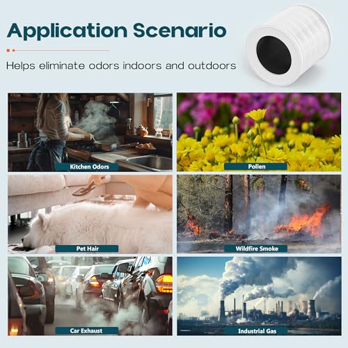 A2005 HEPA Replacement Filter,Compatible With A2005 Purifier Covers Upto 549 Ft², H13 HEPA and Activated carbon Filter, 2 Pack