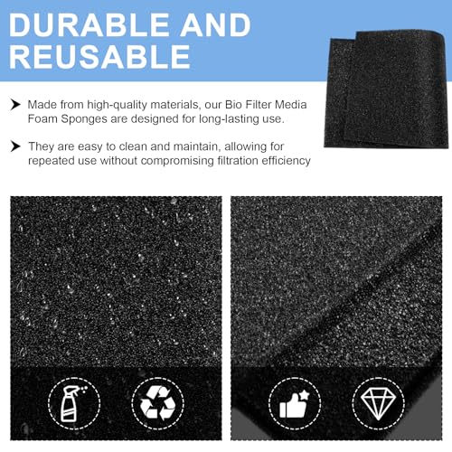 BF-2 Universal Filter Foam for UNI 12" x 24" x 3/8" - 30 PPI Air Filter Aquarium Sponge Filter Pad Bio Filter Media Foam Fit Air Conditioner, Purifier, Aquarium Perfect for Cutting and Washable