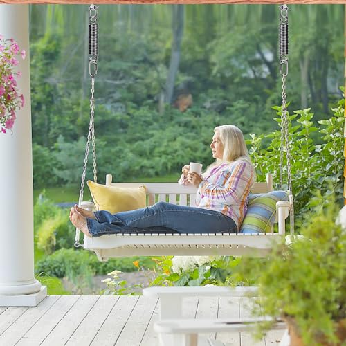 SELEWARE 4 Pack Swing Hangers Swing Set Hooks Stainless Steel Hammock Hooks | Heavy Duty Swing Mount for Porch Swing, Hammock Chair, Heavy Bag, Yoga Silk, Suspension Straps, Gymnastics Rings - color: Stainless 4 Pack Swing Hooks
