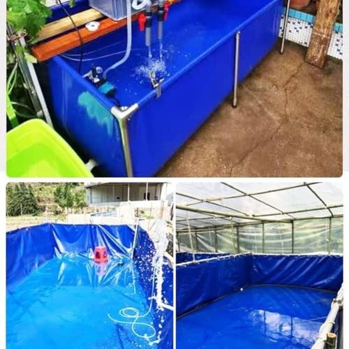 Outdoor Water Storage Tarp for Temporary Use, Koi & Turtles - Easy-Drain Durable PVC Canvas Aquarium Pool - Portable Saltwater Fish Holding Tank(1x3x0.6m) - size: 1x3x0.6m