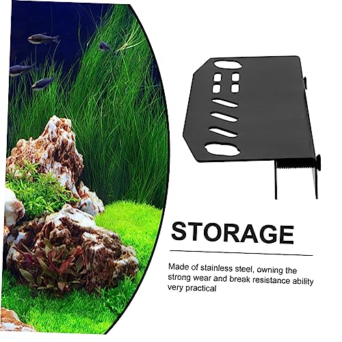Toddmomy Aquarium Maintenance Tool Holder Wall-Mounted Organizer for Tweezers Scissors and Tank Accessories Stainless Steel Storage Rack for Fish Tank Cleaning