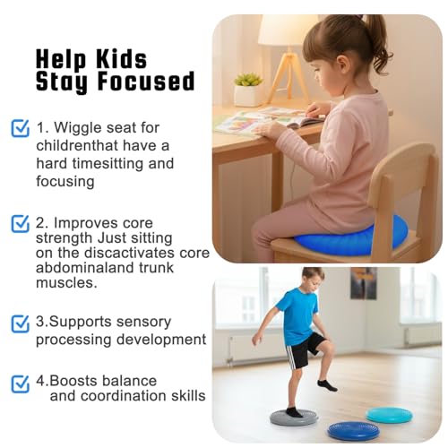 Wobble Cushion Core Balance Disc, Wiggle Seat with Inflation Pump - color: 2Blue