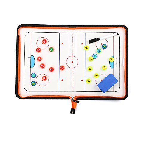 Pro Ice Hockey Coaching Whiteboard - Magnetic Tactics Clipboard w/Zipper Case & Player Markers - Dry Erase Strategy Board for Game Plans & Practice Diagrams (16.5"x11")