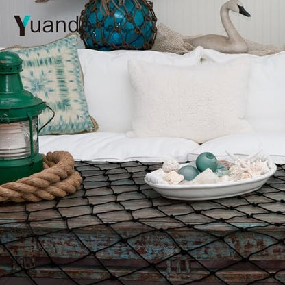 Decorative Fishing Net 5x10 ft,YuanDe 2 Pack Large Black Picture Fish Net, Wall Photo Hanging Fishnet for Nautical Mermaid Pirate Ocean Themed Hawaii Beach Under The Sea Party Decorations