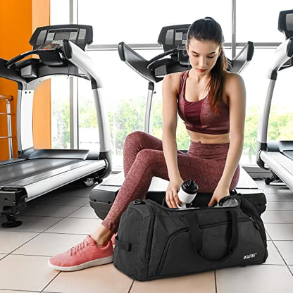 G4Free 45L/60L 3-Way Duffle Backpack Gym Bag with Wet Pocket & Shoes Compartment Sports Travel Weekender Overnight Duffel Bag - color: Dark Grey, size: 45l