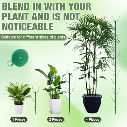Stackable Monstera Plant Support, Garden Plant Support Stakes for Indoor Outdoor Plants, Climbing Plant Support Structures Plant Holder Stick Moss Pole for Support Tall Potted Plants (5, Green)