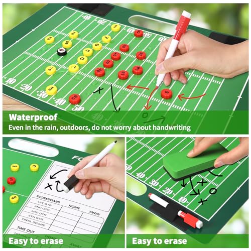 R2Depot Magnetic Coach Marker Boards, Dry Erase Double-Sided Coach Lineup Clipboard, Coaches Gift, Fit for Basketball, Football, Soccer, Baseball - style: Football