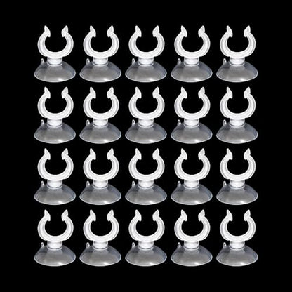 20PCS 17mm Aquarium Suction Cup Clips, Clear Airline Tube Holders for Fish Tank Air Hose, Clamps for Aeration Tubing Setup and Organization - size: 17mm