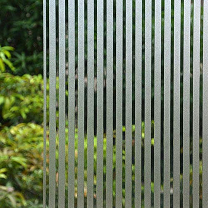 VSUDO 2 Rolls 35.4" by 78.7" Privacy Window Film, Frosted Stripe Pattern Window Tint, Static Cling Window Glass Sticker for Home (38.75 Sq. Ft Total)