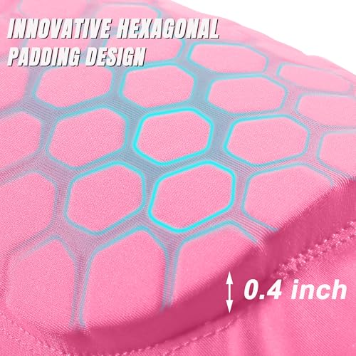 2 Pack Soccer Shin Guards Shin Defender for Kids Youth,XZQTIVE Soccer Shin Pads Shin Guard Sleeve with Honeycomb Padding,High Impact Resistant Compression - color: Light Pink, size: X-Large