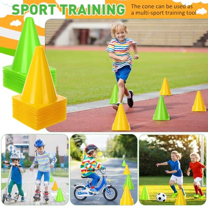 Reginary 40 Pcs Training Cones for Sports, 7 Inch - color: Yellow, Green