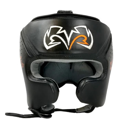 RIVAL Boxing RHG10 Intelli-Shock Headgear, D3O Front and Side Padding, Hook and Loop Back Adjustment with Lace on Top, and Anatomical Rear Head Pad Every Time - color: Black, size: Large