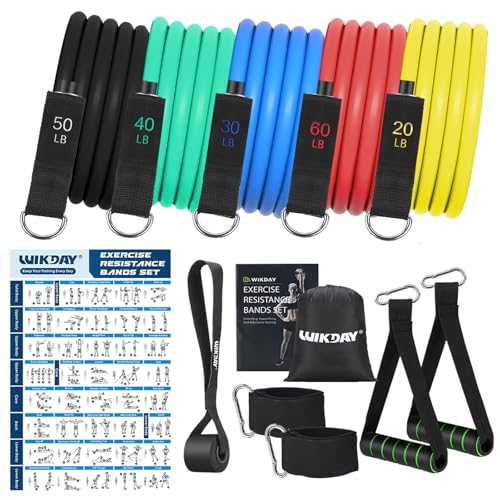 WIKDAY Resistance Bands with Handles for Exercise,beginners - color: 200LBS COLOR