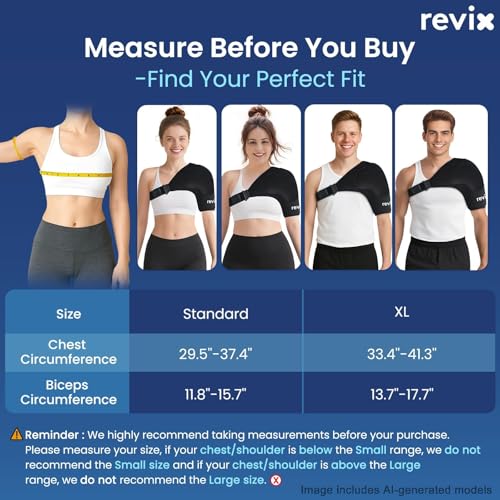 REVIX Shoulder Ice Pack Wrap for Rotator Cuff, with Removable Gel Pack - size: Standard, style: With Removable Gel Pack