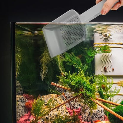 Toyvian Aquarium Sand Shovel Gravel Plastic Sediment Scoop Portable Fish Tank Soil Tool for Aquarium Substrate Maintenance