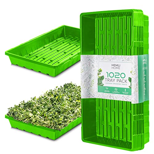 1020 Seed Starting Trays, Plant Tray, Microgreens Growing Trays, Plastic Seed Trays, Reusable Seedling Tray, 5-Pack Growing Trays, Germination Tray, Planting Tray, Plant Tray For Seedlings - color: Green