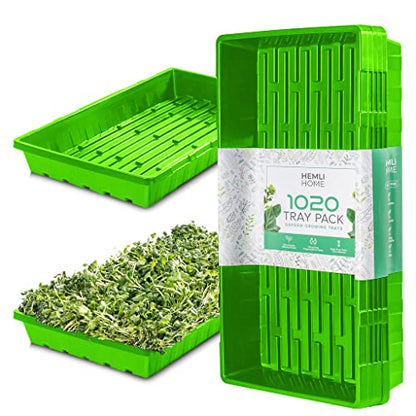 1020 Seed Starting Trays, Plant Tray, Microgreens Growing Trays, Plastic Seed Trays, Reusable Seedling Tray, 5-Pack Growing Trays, Germination Tray, Planting Tray, Plant Tray For Seedlings - color: Green