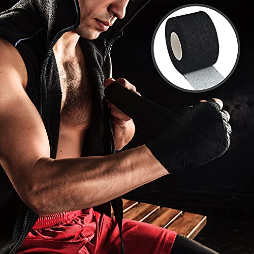 Hiboom 4 Pcs Athletic Wrist Tape, 1.5 in x 33 ft Wrap Tape(Black, White)