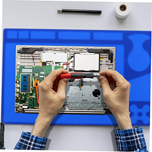 Heat-Resistant Silicone Insulation Work Mat for Electronics Repair Anti-Slip 38 x 28 cm Gray Magnetic Design Style