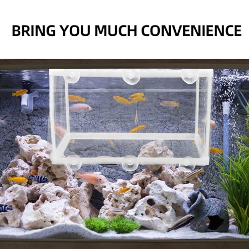 2pcs Fish Isolation Network Aquarium Betta Aquarium Skimmer Betta Fish Tank Fish Netting Turtle Tank Fish Mesh Breeder Fish Tank Breeding Pool Pond White Plastic and Gauze