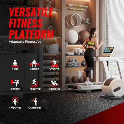 SUPERJARE 0.79'' Extra-Thick Exercise Equipment Mats, 18 Pcs 72 Sq Ft Rubber Top Floor Tiles with High Density EVA Foam, Interlocking Gym Flooring for Home Gym, Workout Mat, Black/Grey - size: 18 Tiles (72 Sq Ft)