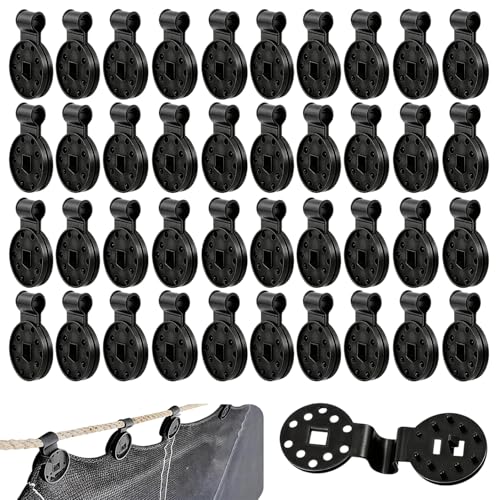 50Pcs Tarp Clips, Shade Cloth Clips Heavy Duty Lock Grip, Windproof Awning Clamp for Sunscreen, Sunshade Retaining Net, Garden Greenhouse Tarp Mesh Canopy Fence