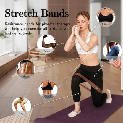 Resistance Bands for Working Out, 5 Levels Elastic Exercise Bands - color: Brown