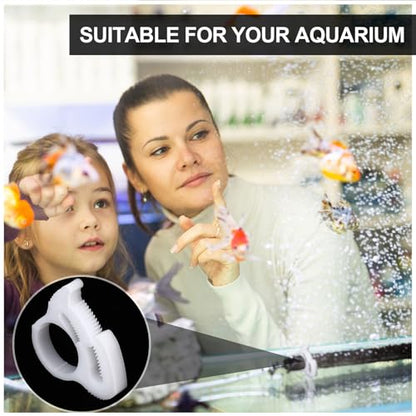 36 Pcs 6 Size Aquarium Nylon Hose Clamps Set 6.1-27.2 mm White Plastic Snap Ratcheting Hose Clamps Assortment Kit for Standard Aquarium Heater Tubing Fish Tank Plant