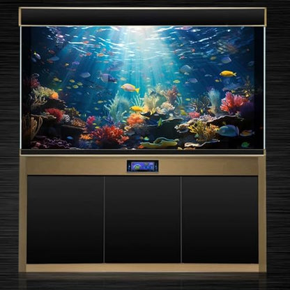 Decorative Aquarium Background Sticker, Adhesive PVC Sheet for Fish Tank Walls, Easy Install Backdrop for Freshwater Or Saltwater Aquariums,150x80cm