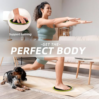 ZILLEEN Exercise Sliders for Working Out Pilates Fitness Discs 2pcs - color: Yellow