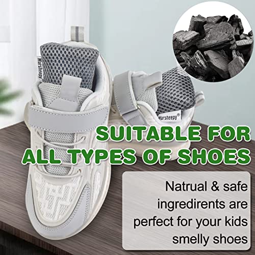 6 Pack Activated Charcoal Shoe Odor Eliminator, Shoe Deodorizer insert Bag - color: Grey 6 Pack