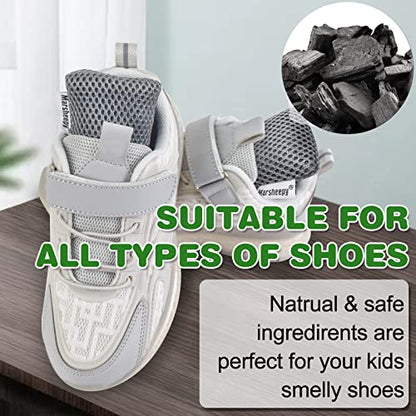 6 Pack Activated Charcoal Shoe Odor Eliminator, Shoe Deodorizer insert Bag - color: Grey 6 Pack