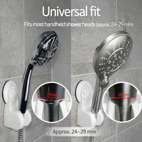Pump&fix 45 Degrees Adjustable Handheld Shower Head Holder Suction Cup Wall Mount Bracket