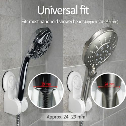 Pump&fix 45 Degrees Adjustable Handheld Shower Head Holder Suction Cup Wall Mount Bracket