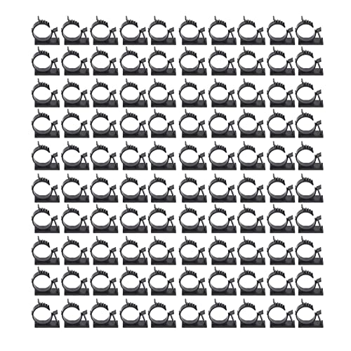 100 PCS Self Adhesive Cable Clips, Adjustable Nylon Wire Management Clips Reusable Cable Tie Holder Organizer for Car Home Office Desk Wall (8x10mm/0.3x0.4in)