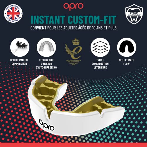 OPRO Instant Custom Fit Moldable Mouth Guard, Dentist Level, Adults & Kids - color: Blue Camo - Black/Blue/Silver, size: Adult (10+)