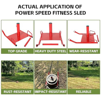 ECOTRIC Fitness Sled with Padded Harness for Athletic Exercise and Speed