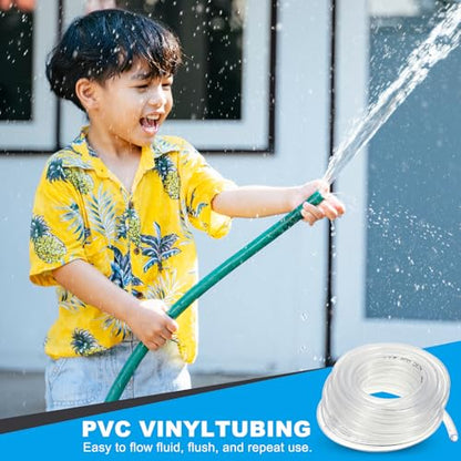 PATIKIL PVC Vinyl Tubing, 1/4"ID x 5/16"OD Flexible Clear Plastic Tube with 2 Hose Clamps, Hose Line Pipe for Multipurpose Industrial Vinyl Aquarium, 10FT - size: 1/4" ID 10FT