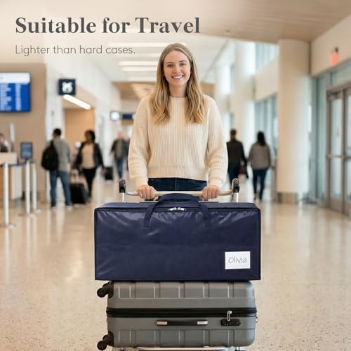 Lifewit 4 Pack Large Moving Bags with Lids, Clothes Storage Bags with Strong Zipper & Reinforced Handles, Heavy Duty Packing Cubes for Moving Supplies, Clothes, Blankets (Dark Blue)