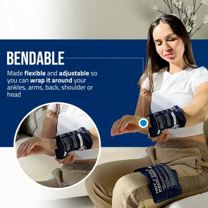 Flexible Ice Pack for Pain Relief - Reusable Gel Pack for Knee, Shoulder, Ankle, Back, and More - Bendable for Customized Comfort - size: Ultra Flexible Gel Packs (2)