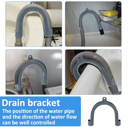 2Pack U-Shaped Washing Machine Drain Hose Holder Hook, U-Shaped Drain Clamp, U-Bend Hose Holder Hook for Laundry Tub Fits 1-1/4" Pipe Secure Holders for Laundry Room Organization