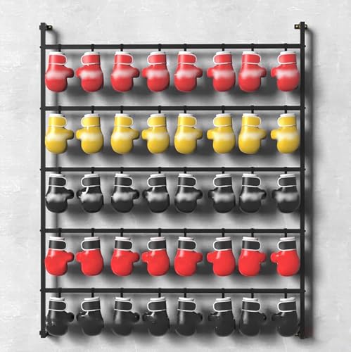 Commercial Retail Display Rack, Large Boxing Glove Dryer for Boxing Gym/Fitness Studio/Training Classroom, Black Powder Coated Storage Rack with Metal Hook,155x170cm/29.5x66.9 - size: 155x170cm/29.5x66.9