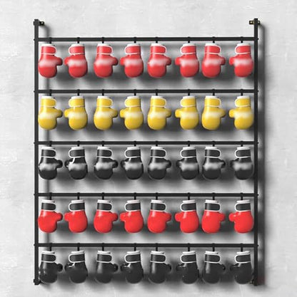 Commercial Retail Display Rack, Large Boxing Glove Dryer for Boxing Gym/Fitness Studio/Training Classroom, Black Powder Coated Storage Rack with Metal Hook,155x170cm/29.5x66.9 - size: 155x170cm/29.5x66.9