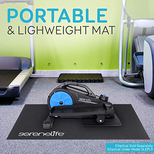 SereneLife Elliptical Floor Mat - Non-Slip, Durable for Exercise Machines, Gym & Jump Rope - SLELMAT5